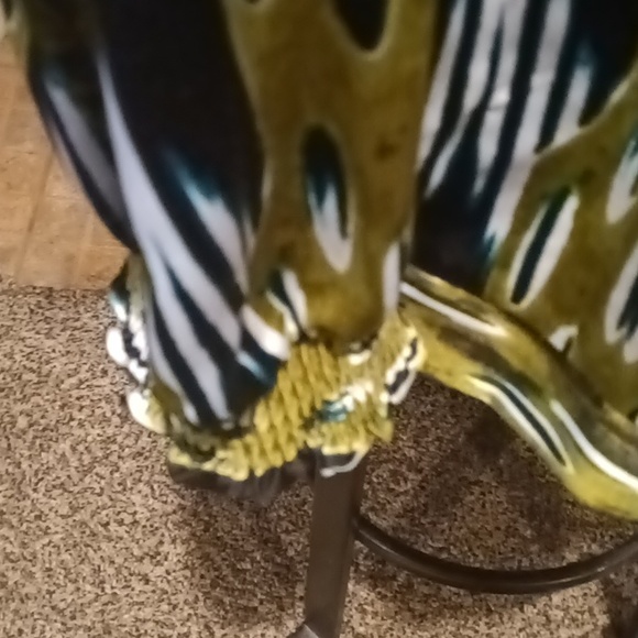 W WORTHINGTON green multi-colored mock tie-up neckline ribbed hem blouse 2X - Picture 8 of 13